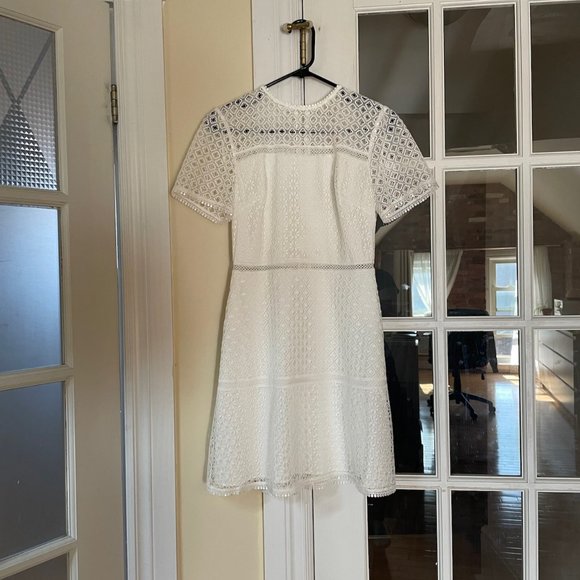 Ted Baker Allara Dress, White Lace Crewneck Dress, Ted Size 1, NWT - Picture 2 of 5